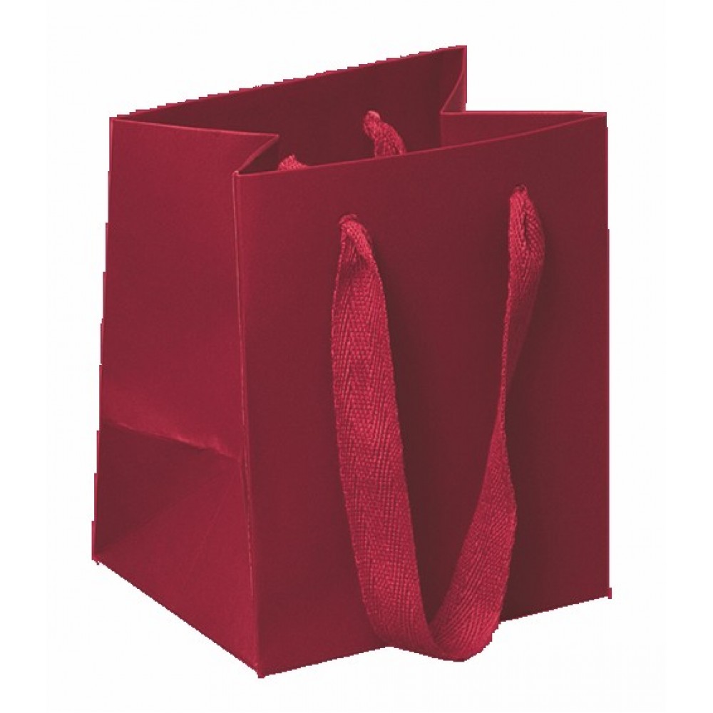 Process Printed Cotton Twill Ribbon Euro Tote Bag (Red) (5"x4"x6") Logo Imprinted Process Printed Cotton Twill Ribbon Euro Tote Bag (Red) (5"x4"x6") Logo Imprinted