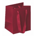 Process Printed Cotton Twill Ribbon Euro Tote Bag (Red) (5"x4"x6") Logo Imprinted