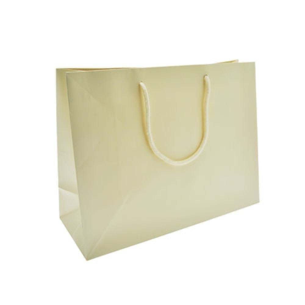 Custom Imprinted Colored Matte Finish Eurotote Bag (13"x5"x10") (Ivory White) Custom Imprinted Colored Matte Finish Eurotote Bag (13"x5"x10") (Ivory White)