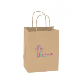 Natural Kraft Shopper with Full Color Digital Print (8 x 5 x 10.25) Custom Printed