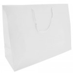 Logo Imprinted Process Printed Gloss Laminated Euro Tote Bag (White) (16"x6"x12")