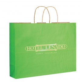 Custom Printed Matte Color Paper Shopper Tote Bag (16"x6"x13") - Foil Stamp