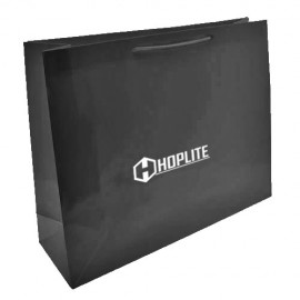 Ink Imprinted Gloss Eurotote Bag (20"x6"x16") (Black) Custom Imprinted