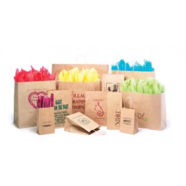 Custom Imprinted Recycled Kraft Paper Shopping Bag (5 1/2"x3 1/4"x8.375")  Custom Imprinted Recycled Kraft Paper Shopping Bag (5 1/2"x3 1/4"x8.375")