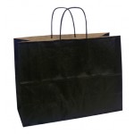 Custom Printed 100% Recycled Tinted Tan Kraft Paper Shopping Bag (16"x6"x12") (Black)
