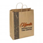 Custom Imprinted 100% Recycled Custom Paper Tan Kraft Shopping Bag w/ Twisted Handles (10"x5"x13")