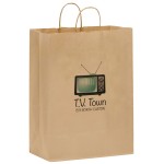 Natural Kraft Paper Shopper Tote Bag w/ Full Color (13"x7"x17") - Color Evolution Custom Printed