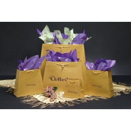 Custom Printed Inverted Trapezoid Matte Gold Dust Paper Euro Tote (4.5/6.25"x4"x6")  Custom Printed Inverted Trapezoid Matte Gold Dust Paper Euro Tote (4.5/6.25"x4"x6")