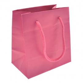 Euro Tint Tote Bag (5 1/2"x3 1/2"x6") (Cerise) Custom Imprinted