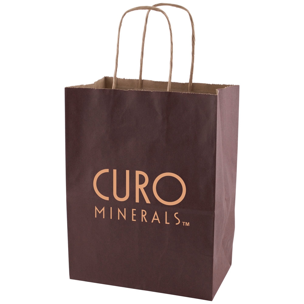 Espresso Solid Tinted Kraft Shopping Bag (8"x4.75"x10.25") Logo Imprinted Espresso Solid Tinted Kraft Shopping Bag (8"x4.75"x10.25") Logo Imprinted