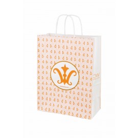 Custom Printed White Kraft Paper Shopping Bag (10"x5"x13")  Custom Printed White Kraft Paper Shopping Bag (10"x5"x13")