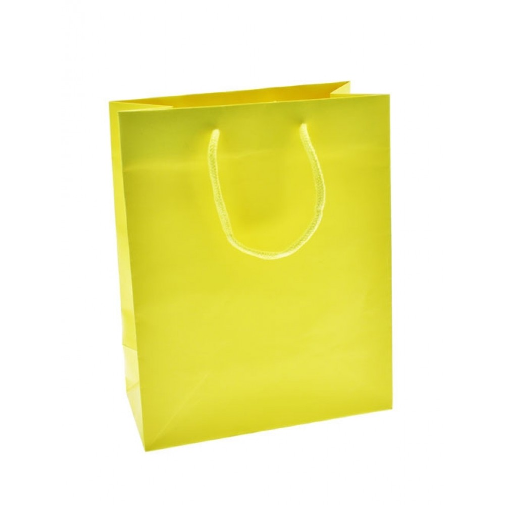 Custom Printed Matte Finish Eurotote Bag (8"x4"x10") (Yellow) Custom Printed Matte Finish Eurotote Bag (8"x4"x10") (Yellow)