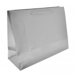 Logo Imprinted Colored High Gloss Eurotote Bag (16"x6"x12") (Silver)