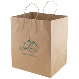 Wide Gusset Serrated Top Kraft Bag Custom Imprinted  Wide Gusset Serrated Top Kraft Bag Custom Imprinted
