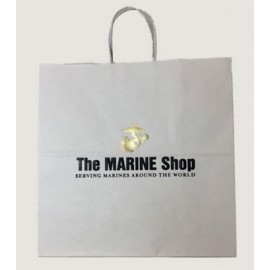 White Kraft Paper Shopping Bag (13"x7"x13") Custom Printed