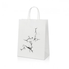 White Kraft Paper Bag - Medium Logo Imprinted  White Kraft Paper Bag - Medium Logo Imprinted