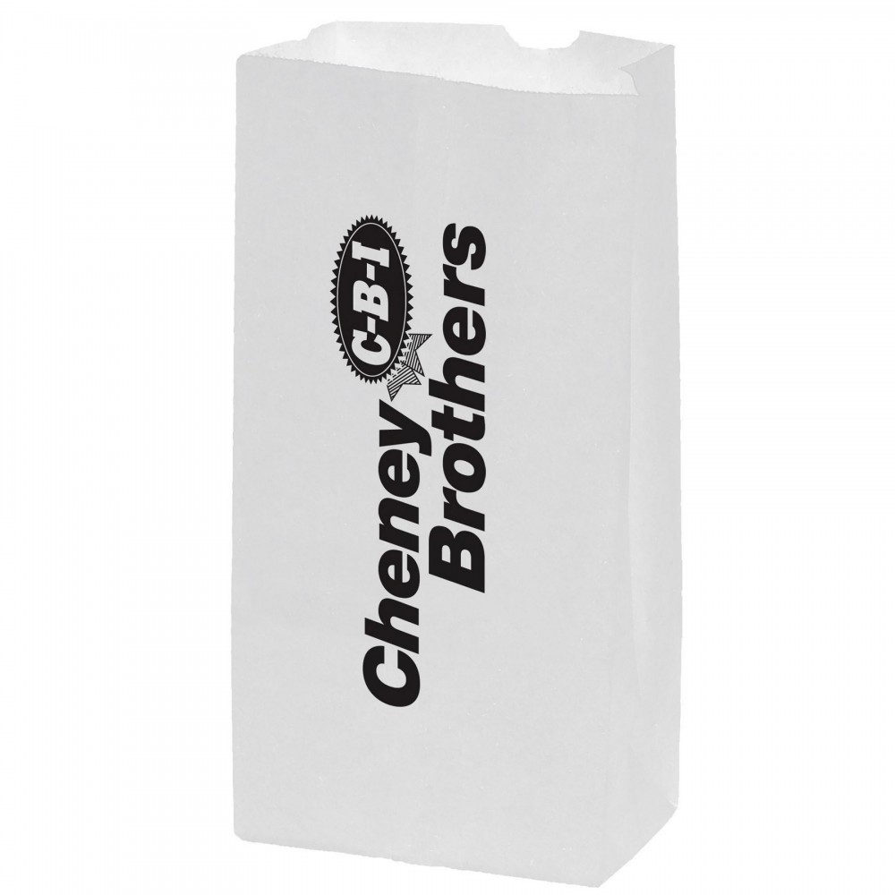 Logo Imprinted White Kraft Paper Popcorn Bag (Size 4 Lb.) - Flexo Ink Logo Imprinted White Kraft Paper Popcorn Bag (Size 4 Lb.) - Flexo Ink