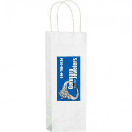 Custom Imprinted Paper Shopping Bag 5.25x3.25x13 Natural Kraft Printed Four Color Process  Custom Imprinted Paper Shopping Bag 5.25x3.25x13 Natural Kraft Printed Four Color Process