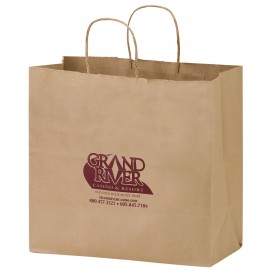 Custom Imprinted Natural Kraft Paper Carry-Out Bag (13"x7"x12 3/4")
