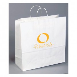 White Kraft Paper Shopping Bag (16"x6"x19") Custom Printed  White Kraft Paper Shopping Bag (16"x6"x19") Custom Printed