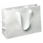 Grosgrain Ribbon Handle Matte Eurotote (12.5x4.5x9) Custom Printed