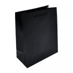 Colored Matte Finish Eurotote Bag (8"x4"x10") (Black) Custom Imprinted