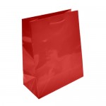 Logo Imprinted Colored High Gloss Eurotote Bag (8"x4"x10") (Red)