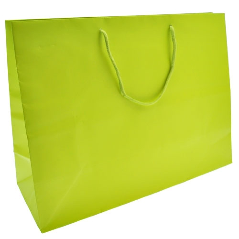 Colored Matte Finish Eurotote Bag (16"x6"x12") (Lime Green) Logo Imprinted Colored Matte Finish Eurotote Bag (16"x6"x12") (Lime Green) Logo Imprinted