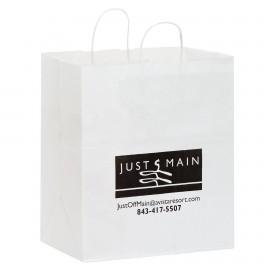 Custom Printed White Kraft Paper Carry-Out Bag (14 1/2"x9 1/2"x16 1/4")