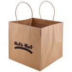 Wide Gusset Takeout Bag (10.25"x10"x10") Custom Imprinted