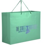 Custom Printed Pastel Matte Laminated Euro Tote Bag w/ Macrame Rope Handles (13"x5"x10") - Foil Stamp