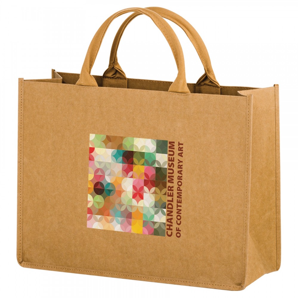 HURRICANE - Washable Kraft Paper Tote Bag w/ Contoured Handles (16"x6"x12") - EV Custom Imprinted HURRICANE - Washable Kraft Paper Tote Bag w/ Contoured Handles (16"x6"x12") - EV Custom Imprinted