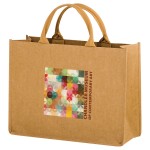 HURRICANE - Washable Kraft Paper Tote Bag w/ Contoured Handles (16"x6"x12") - EV Custom Imprinted