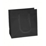 Custom Imprinted Colored Matte Finish Custom Eurotote Bag (6 1/2"x3 1/2"x6 1/2") (Black)