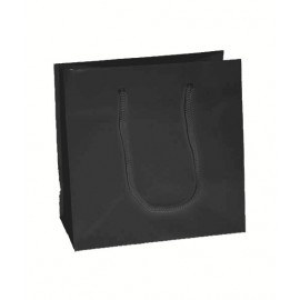 Custom Imprinted Colored Matte Finish Custom Eurotote Bag (6 1/2"x3 1/2"x6 1/2") (Black)