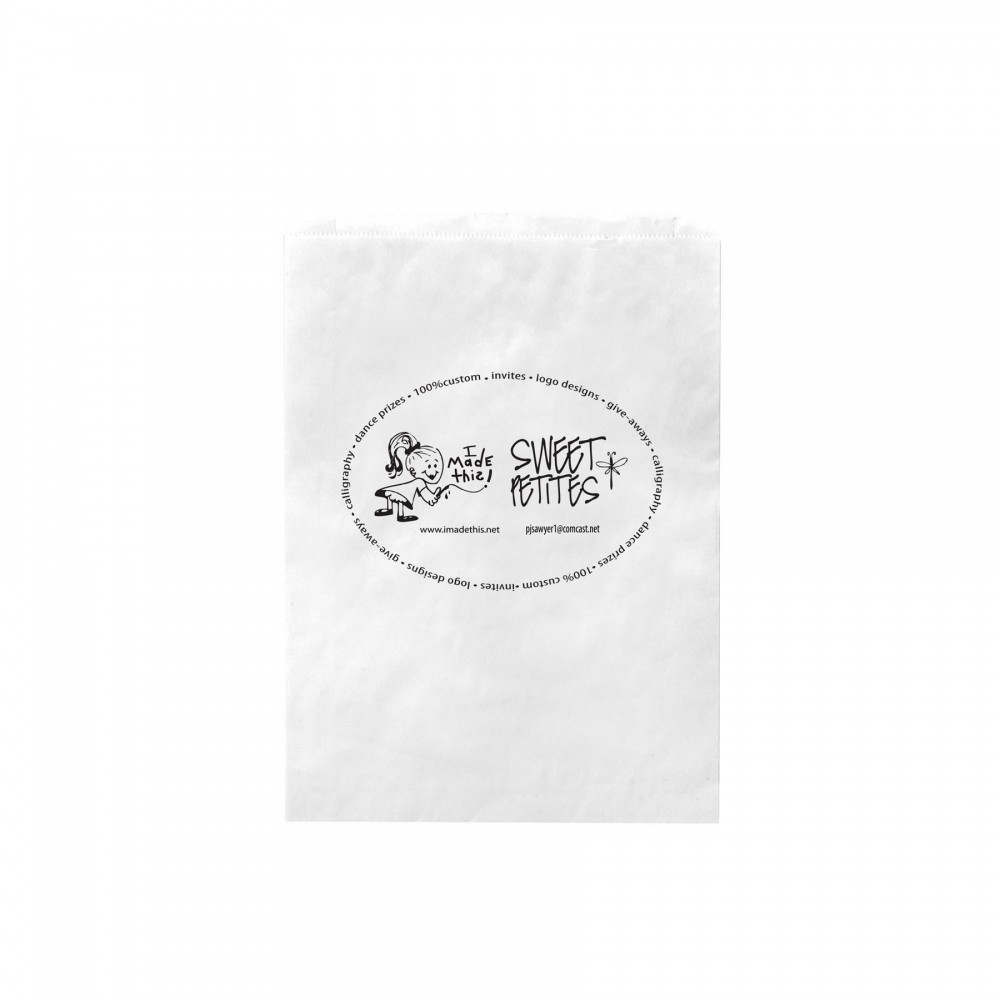 Custom Imprinted White Kraft Paper Merchandise Bag (8 1/2"x11")