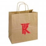 Custom Printed Recycled Tan Kraft Paper Shopping Bag (13"x7"x13")