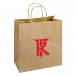 Recycled Tan Kraft Paper Shopping Bag (13"x7"x13") Logo Imprinted