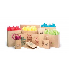 Custom Imprinted Natural Kraft Paper Shopping Bags (5.5x3x13)