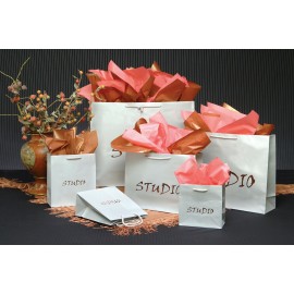 Custom Imprinted Matte Chrome Traditional Shape Paper Euro Tote (16"x4.75"x13")  Custom Imprinted Matte Chrome Traditional Shape Paper Euro Tote (16"x4.75"x13")