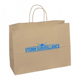Recycled Tan Kraft Paper Shopping Bag (16"x6"x12") Custom Printed  Recycled Tan Kraft Paper Shopping Bag (16"x6"x12") Custom Printed