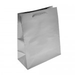 Custom Printed Colored High Gloss Eurotote Bag (8"x4"x10") (Silver)
