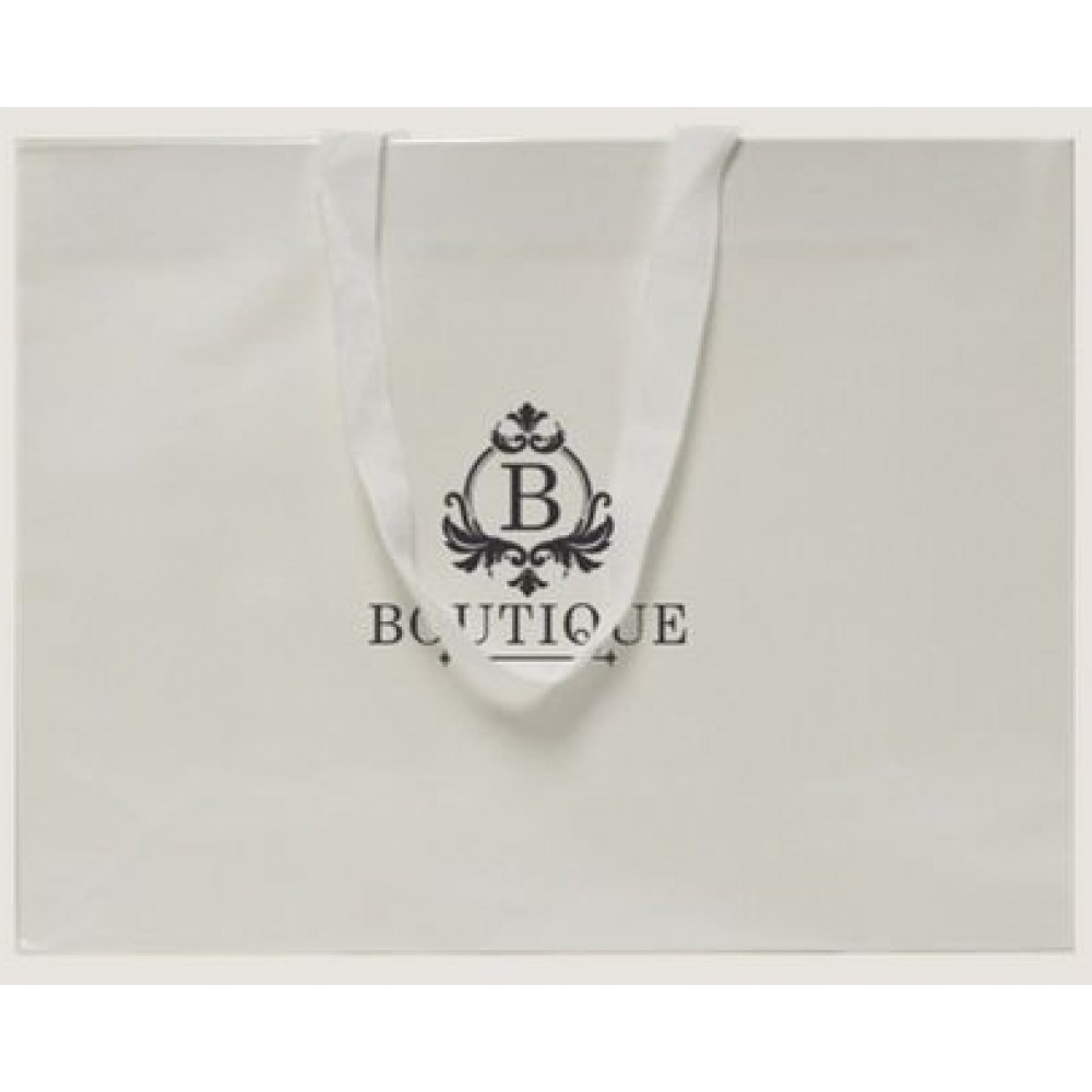 Medium White Pearl Luster Cotton Twill Euro Tote Custom Imprinted Medium White Pearl Luster Cotton Twill Euro Tote Custom Imprinted