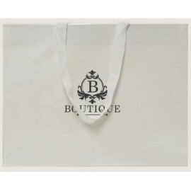 Medium White Pearl Luster Cotton Twill Euro Tote Custom Imprinted  Medium White Pearl Luster Cotton Twill Euro Tote Custom Imprinted