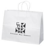 Logo Imprinted Vogue White Shopper Bag (Flexo Ink)
