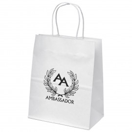 Mini White Shopper Bag (Flexo Ink) Logo Imprinted  Mini White Shopper Bag (Flexo Ink) Logo Imprinted
