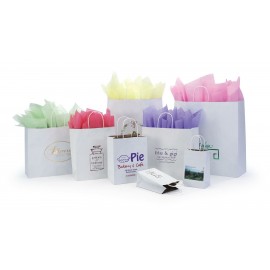 Custom Printed Duet White Kraft Paper Shopping Bag (18"x7"x18 3/4")  Custom Printed Duet White Kraft Paper Shopping Bag (18"x7"x18 3/4")