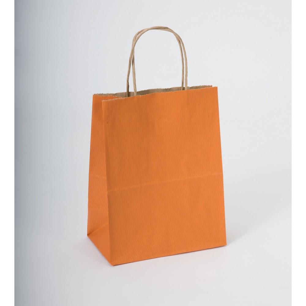 Terra Cotta Orange Shadow Stripe Bag (16"x6"x13") Logo Imprinted