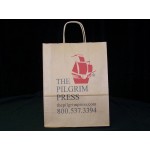 Bistro Custom Paper Shopping Bags Recycled Kraft Paper Printed Two Sides Logo Imprinted