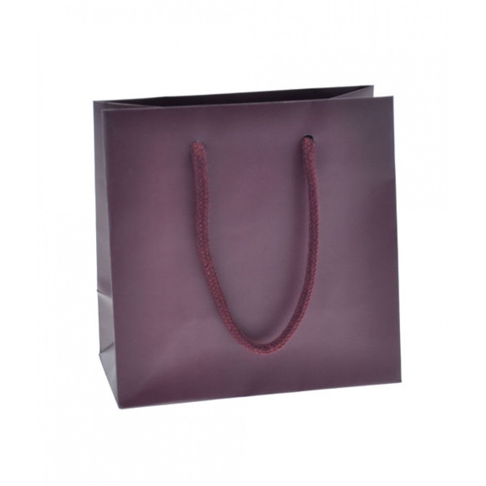 Colored Matte Finish Custom Eurotote Bag (6 1/2"x3 1/2"x6 1/2") (Burgundy) Custom Printed Colored Matte Finish Custom Eurotote Bag (6 1/2"x3 1/2"x6 1/2") (Burgundy) Custom Printed